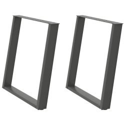 vidXL Nogi do stołu jadalnianego, 2 szt., antracyt, 70x(72-73)cm, stal