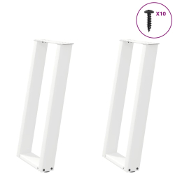 Nogi do stołu konsolowego, 2 szt., biale, 28x(72-73) cm, stal