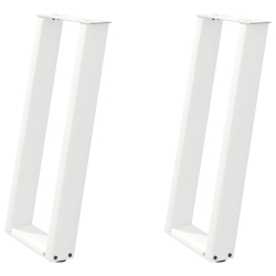 Nogi do stołu konsolowego, 2 szt., biale, 28x(72-73) cm, stal