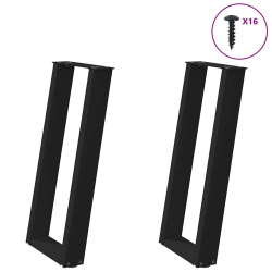 Nogi do stołu konsolowego, 2 szt., czarne, 38x(72-73) cm, stal