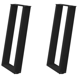 Nogi do stołu konsolowego, 2 szt., czarne, 38x(72-73) cm, stal