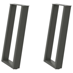 Nogi do stołu konsolowego, 2 szt., antracyt, 38x(72-73)cm, stal