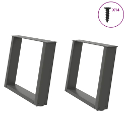Nogi do stolika kawowego, 2 szt., antracyt, 70x(42-43) cm, stal
