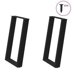 vidXL Nogi do stołu jadalnianego, 2 szt., czarne, 60x(72-73) cm, stal