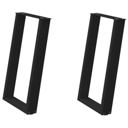 vidXL Nogi do stołu jadalnianego, 2 szt., czarne, 60x(72-73) cm, stal