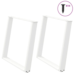 vidXL Nogi do stołu jadalnianego, 2 szt., białe, 100x(72-73) cm, stal