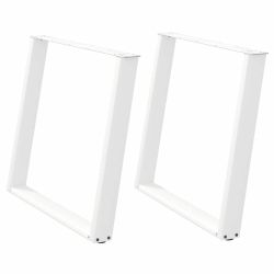 vidXL Nogi do stołu jadalnianego, 2 szt., białe, 100x(72-73) cm, stal