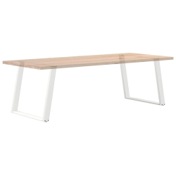 vidXL Nogi do stołu jadalnianego, 2 szt., białe, 100x(72-73) cm, stal
