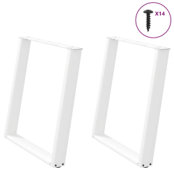 vidXL Nogi do stołu jadalnianego, 2 szt., białe, 80x(72-73) cm, stal