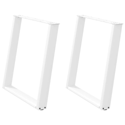 vidXL Nogi do stołu jadalnianego, 2 szt., białe, 80x(72-73) cm, stal