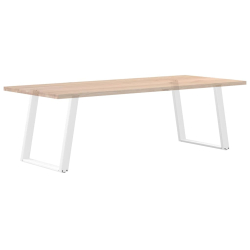 vidXL Nogi do stołu jadalnianego, 2 szt., białe, 80x(72-73) cm, stal