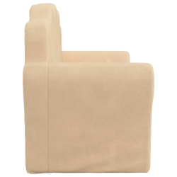 Sofa dla dzieci, 2-os. , kremowa, miękki plusz