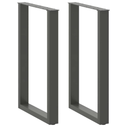 Nogi do stolika kawowego, 2 szt., antracyt, 60x(90-91) cm, stal