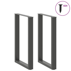 Nogi do stolika kawowego, 2 szt., antracyt, 60x(90-91) cm, stal