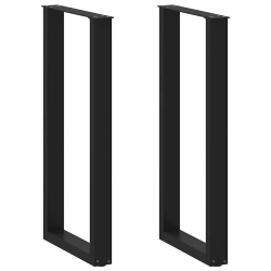 Nogi do stolika kawowego, 2 szt., czarne, 50x(100-101) cm, stal