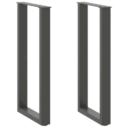 Nogi do stolika kawowego, 2 szt., antracyt, 38x(72-73) cm, stal