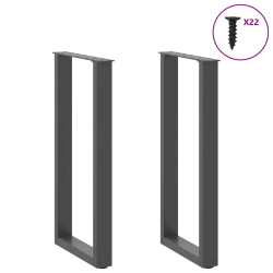 Nogi do stolika kawowego, 2 szt., antracyt, 38x(72-73) cm, stal