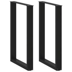 Nogi do stolika kawowego, 2 szt., czarne, 60x(90-91) cm, stal