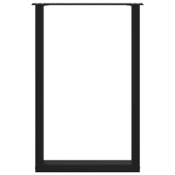 Nogi do stolika kawowego, 2 szt., czarne, 60x(90-91) cm, stal