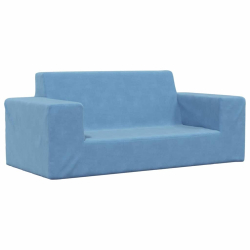 2-os. sofa dla dzieci, niebieska, miękki plusz