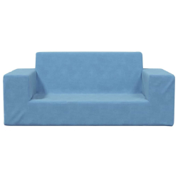 2-os. sofa dla dzieci, niebieska, miękki plusz