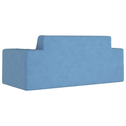 2-os. sofa dla dzieci, niebieska, miękki plusz