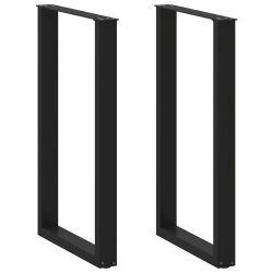 Nogi do stolika kawowego, 2 szt., czarne, 60x(100-101) cm, stal