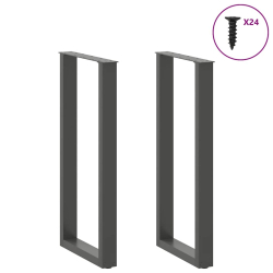Nogi do stolika kawowego 2 szt. antracyt 50x(100-101) cm stal