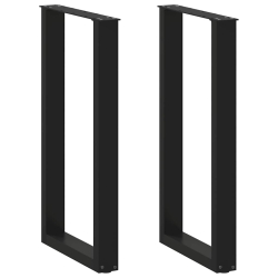 Nogi do stolika kawowego, 2 szt., czarne, 50x(90-91) cm, stal