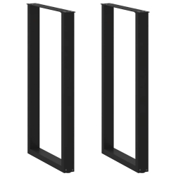 Nogi do stolika kawowego, 2 szt., czarne, 60x(110-111) cm, stal