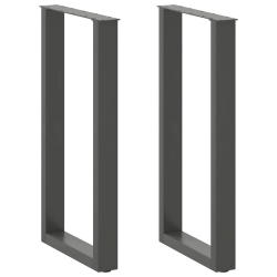 Nogi do stolika kawowego, 2 szt., antracyt, 50x(90-91) cm, stal