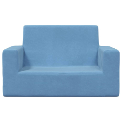 2-os. sofa dla dzieci, niebieska, miękki plusz