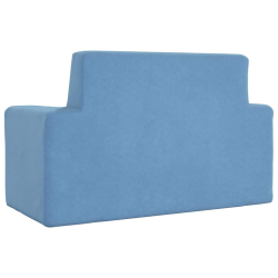 2-os. sofa dla dzieci, niebieska, miękki plusz