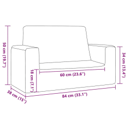 2-os. sofa dla dzieci, niebieska, miękki plusz
