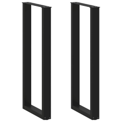 Nogi do stolika kawowego, 2 szt., czarne, 50x(110-111) cm, stal