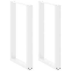 Nogi do stolika kawowego, 2 szt., białe, 60x(90-91) cm, stal