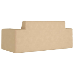 2-os. sofa dla dzieci, kremowa, miękki plusz