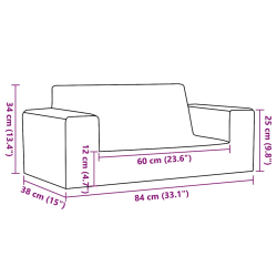 2-os. sofa dla dzieci, kremowa, miękki plusz