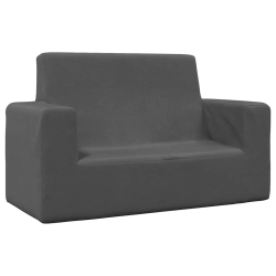 2-os. sofa dla dzieci, antracytowa, miękki plusz