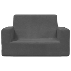 2-os. sofa dla dzieci, antracytowa, miękki plusz
