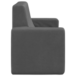 2-os. sofa dla dzieci, antracytowa, miękki plusz
