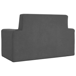2-os. sofa dla dzieci, antracytowa, miękki plusz