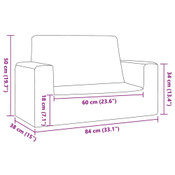 2-os. sofa dla dzieci, antracytowa, miękki plusz