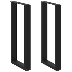 Nogi do stolika kawowego, 2 szt., czarne, 40x(90-91) cm, stal