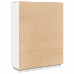 Wysoka szafka, biała, 89x34x116,5 cm, lite drewno sosnowe