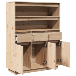 Wysoka szafka, 89x34x116,5 cm, lite drewno sosnowe