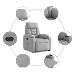 Elektryczny fotel rozkładany Cloud Grey Fabric