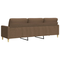 Sofa 3-osobowa, brązowa, 210 cm, tapicerowana tkaniną
