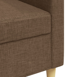 Sofa 3-osobowa, brązowa, 210 cm, tapicerowana tkaniną