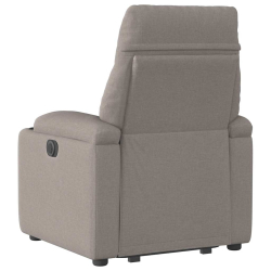 Podnoszony fotel rozkładany, elektryczny, kolor taupe, tkanina